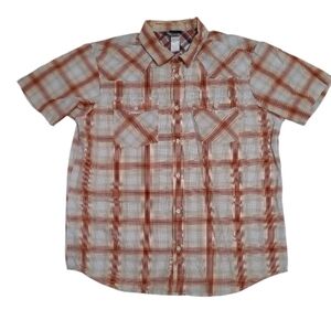 Patagonia Men's Button Front Plaid Short Sleeve Shirt Large